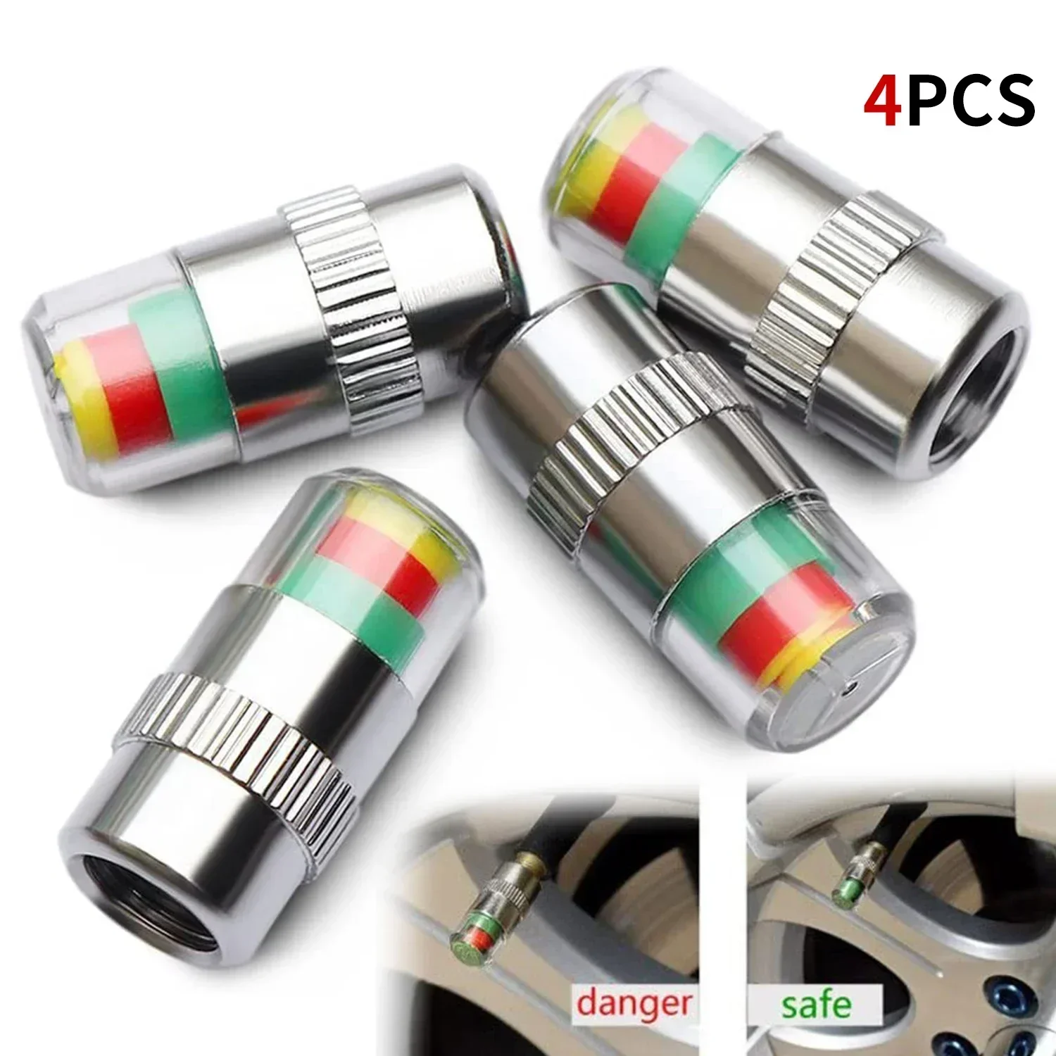 Tire Pressure Monitor - 4/8 pièces Capuchons de valve de