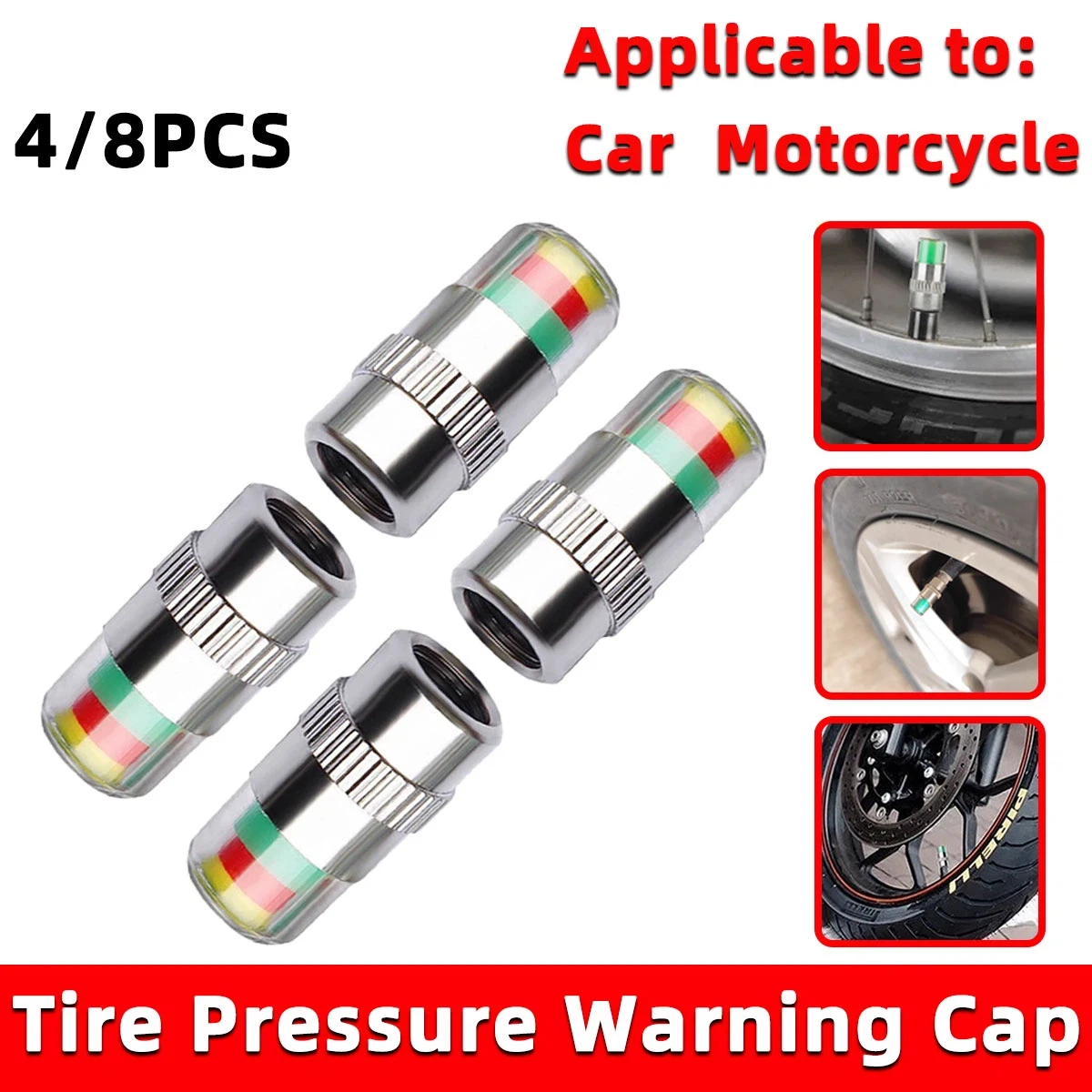 4/8 pièces Capuchons de valve  - Tire Pressure Monitor avis et prix
